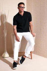 Buratti Poloshirt Regular Fit Weiß/Creme/Schwarz/Rot