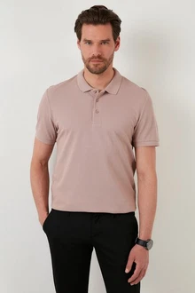 Buratti Poloshirt Regular Fit Lila/Braun/Beige/Khaki Buratti Poloshirt Regular Fit Lila/Braun/Beige/Khaki
