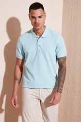 Buratti Poloshirt Regular Fit Hellblau/Blau
