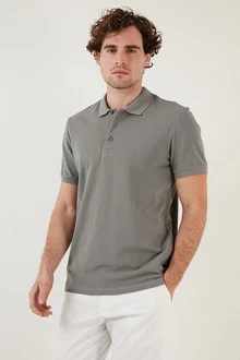 Buratti Poloshirt Regular Fit Grau/Hellgrau/Braun/Beige Buratti Poloshirt Regular Fit Grau/Hellgrau/Braun/Beige