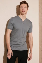 Buratti T-Shirt Regular Fit Grau/Hellgrau