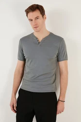 Buratti T-Shirt Regular Fit Grau/Hellgrau
