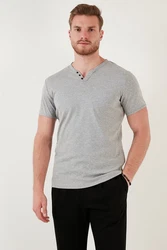Buratti T-Shirt Regular Fit Grau/Hellgrau