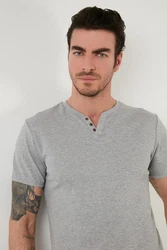 Buratti T-Shirt Regular Fit Grau/Hellgrau