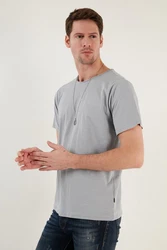 Buratti T-Shirt Slim Fit Grau/Hellgrau