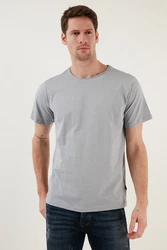 Buratti T-Shirt Slim Fit Grau/Hellgrau