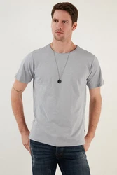 Buratti T-Shirt Slim Fit Grau/Hellgrau
