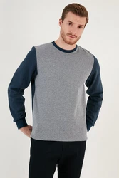 Buratti Sweatshirt Regular Fit Grau/Dunkelblau/Hellblau