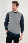 Buratti Sweatshirt Regular Fit Grau/Dunkelblau/Hellblau