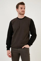Buratti Sweatshirt Regular Fit Khaki/Dunkelgrün/Dunkelbraun/Braun