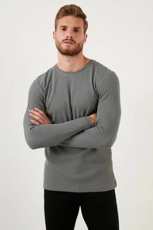 Buratti Sweatshirt Regular Fit Dunkelgrau/Hellgrau/Grau/Dunkelgrün