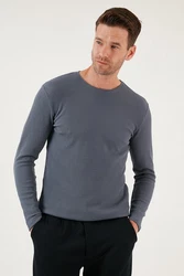 Buratti Sweatshirt Regular Fit Grau/Dunkelblau/Dunkelgrau/Hellgrau