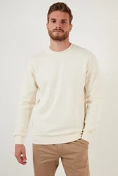 Buratti Sweatshirt Regular Fit Khaki/Creme/Weiß/Beige