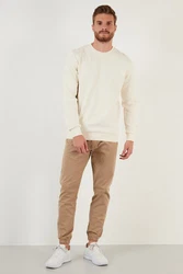 Buratti Sweatshirt Regular Fit Khaki/Creme/Weiß/Beige