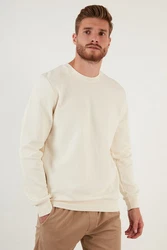 Buratti Sweatshirt Regular Fit Khaki/Creme/Weiß/Beige