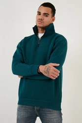 Buratti Sweatshirt Regular Fit Dunkelgrün/Türkis/Grün