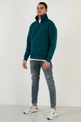 Buratti Sweatshirt Regular Fit Dunkelgrün/Türkis/Grün