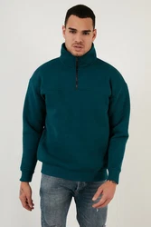 Buratti Sweatshirt Regular Fit Dunkelgrün/Türkis/Grün