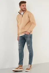Buratti Sweatshirt Regular Fit Braun/Orange/Beige/Khaki
