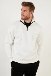Buratti Sweatshirt Regular Fit Weiß/Creme/Dunkelblau