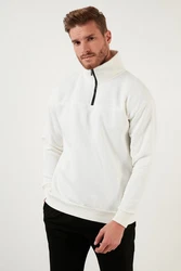 Buratti Sweatshirt Regular Fit Weiß/Creme/Dunkelblau