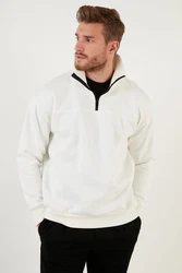 Buratti Sweatshirt Regular Fit Weiß/Creme/Dunkelblau