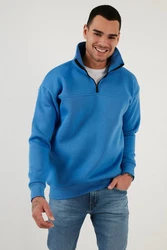 Buratti Sweatshirt Regular Fit Hellblau/Blau/Grau