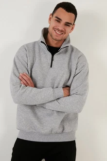 Buratti Sweatshirt Regular Fit Grau/Hellgrau