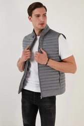Buratti Steppweste Regular Fit Hellgrau/Grau/Dunkelgrau