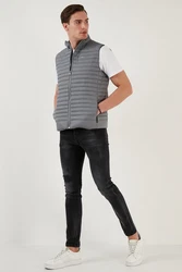 Buratti Steppweste Regular Fit Hellgrau/Grau/Dunkelgrau