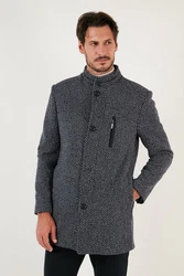 Buratti Wintermantel Slim Fit Grau/Dunkelblau/Hellblau/Blau
