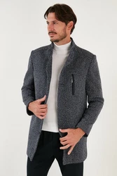 Buratti Wintermantel Slim Fit Grau/Dunkelblau/Hellblau/Blau