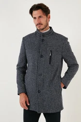 Buratti Wintermantel Slim Fit Grau/Dunkelblau/Hellblau/Blau