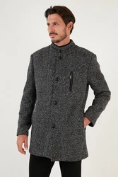 Buratti Wintermantel Slim Fit Grau/Dunkelgrau/Schwarz/Dunkelrot/Hellgrau