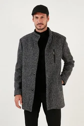 Buratti Wintermantel Slim Fit Grau/Dunkelgrau/Schwarz/Dunkelrot/Hellgrau