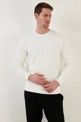 Buratti Sweatshirt Regular Fit Weiß/Creme/Khaki
