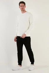 Buratti Sweatshirt Regular Fit Weiß/Creme/Khaki