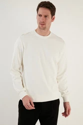 Buratti Sweatshirt Regular Fit Weiß/Creme/Khaki