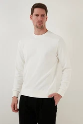Buratti Sweatshirt Regular Fit Weiß/Creme/Khaki