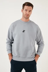 Buratti Sweatshirt Regular Fit Hellgrau/Grau/Schwarz/Hellblau