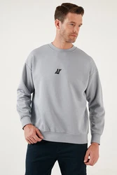 Buratti Sweatshirt Regular Fit Hellgrau/Grau/Schwarz/Hellblau