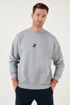 Buratti Sweatshirt Regular Fit Hellgrau/Grau/Schwarz/Hellblau