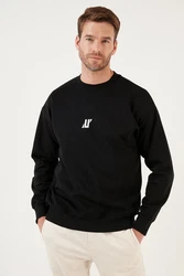 Buratti Sweatshirt Regular Fit Schwarz/Rot/Hellblau
