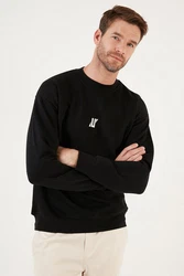 Buratti Sweatshirt Regular Fit Schwarz/Rot/Hellblau