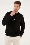 Buratti Sweatshirt Regular Fit Schwarz/Rot/Hellblau