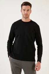 Buratti Sweatshirt Regular Fit Schwarz/Braun