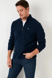 Buratti Fleecepullover Slim Fit Blau/Hellblau/Dunkelblau