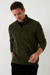 Buratti Fleecepullover Slim Fit Dunkelgrün Buratti Fleecepullover Slim Fit Dunkelgrün