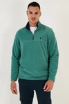 Buratti Fleecepullover Slim Fit Dunkelgrün/Türkis/Grün Buratti Fleecepullover Slim Fit Dunkelgrün/Türkis/Grün