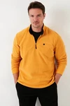 Buratti Fleecepullover Slim Fit Gelb/Braun/Orange Buratti Fleecepullover Slim Fit Gelb/Braun/Orange